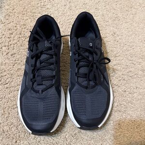 On Running Black and White Cloudrunner Shoes